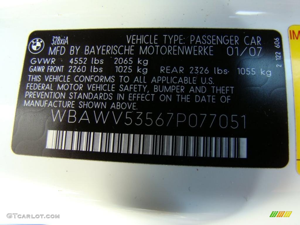 2007 3 Series 328xi Coupe - Alpine White / Black photo #15