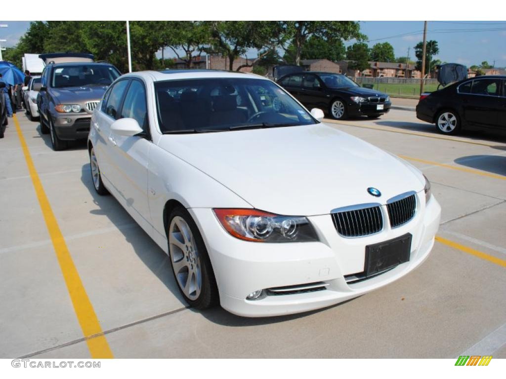 2008 3 Series 335i Sedan - Alpine White / Saddle Brown/Black photo #5