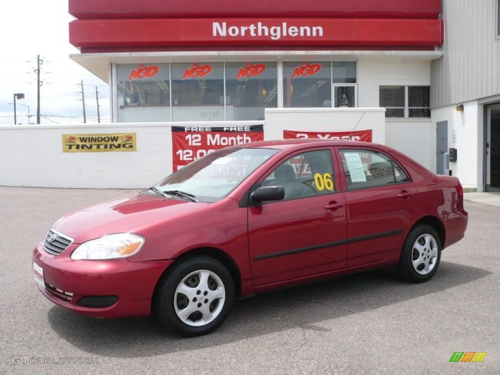 2006 Corolla CE - Impulse Red Pearl / Beige photo #1