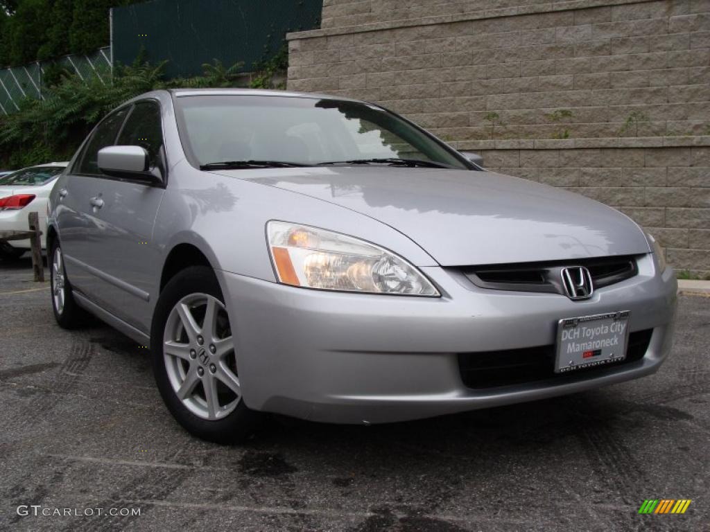 2003 Accord EX V6 Sedan - Satin Silver Metallic / Black photo #1