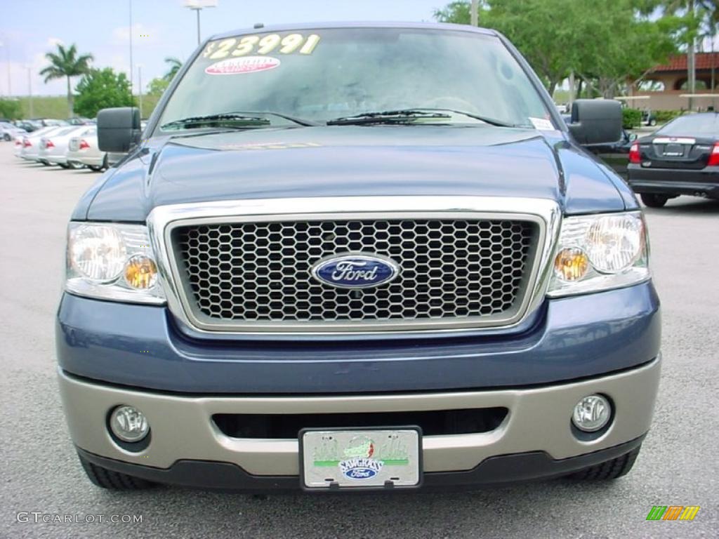 2006 F150 Lariat SuperCrew - Medium Wedgewood Blue Metallic / Tan photo #15