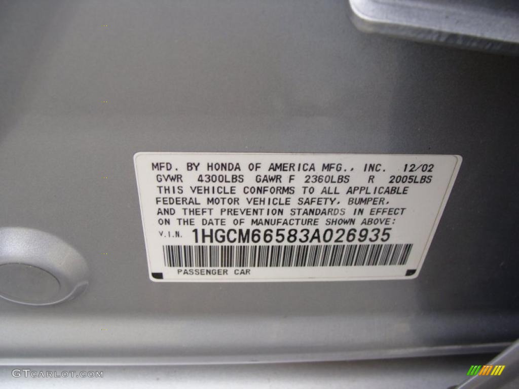 2003 Accord EX V6 Sedan - Satin Silver Metallic / Black photo #33