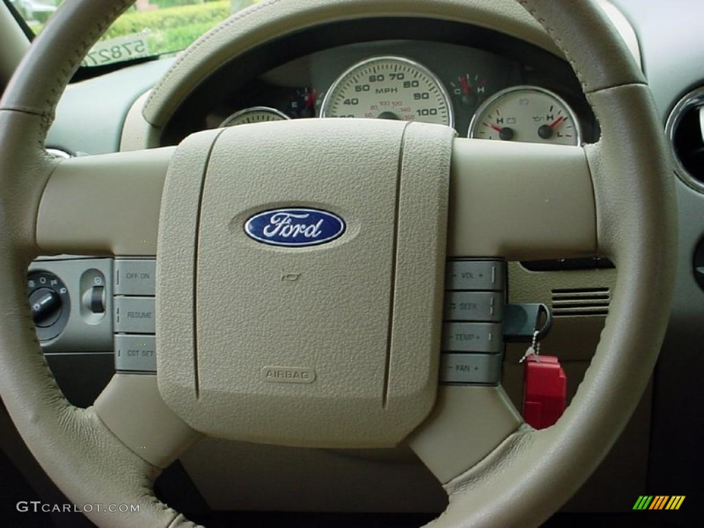 2006 F150 Lariat SuperCrew - Medium Wedgewood Blue Metallic / Tan photo #25