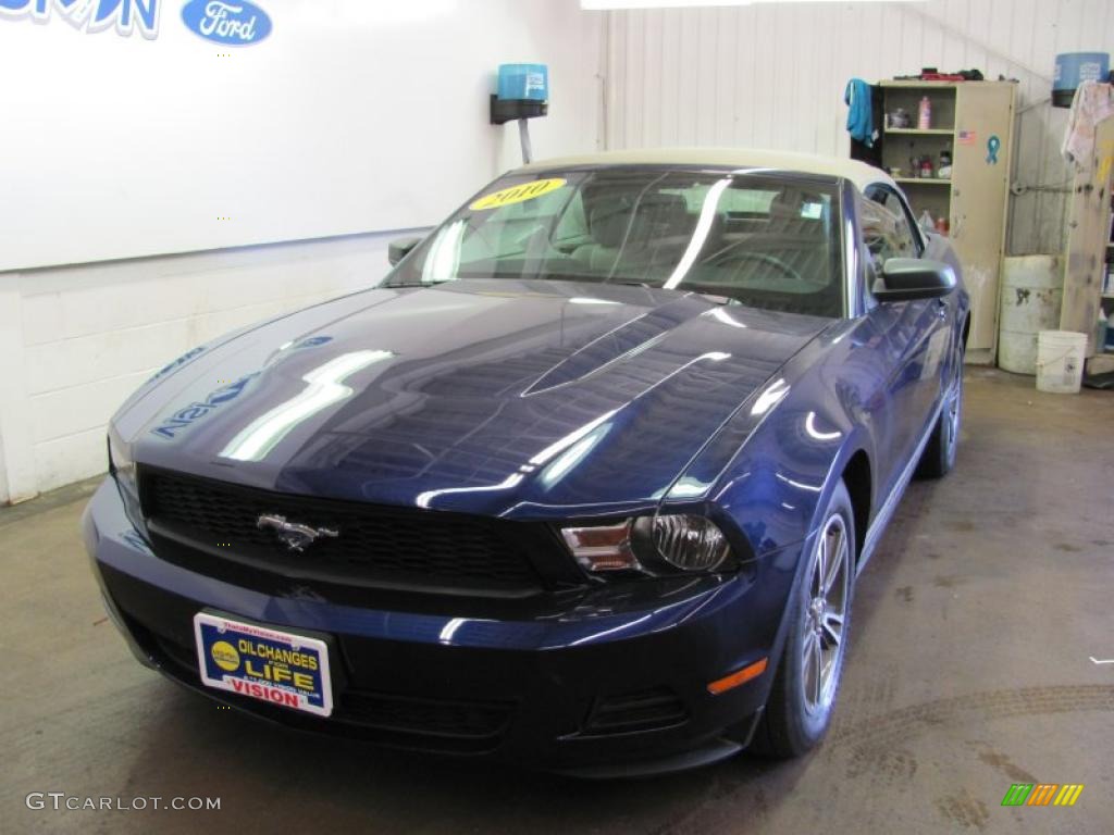 2010 Mustang V6 Premium Convertible - Kona Blue Metallic / Stone photo #1