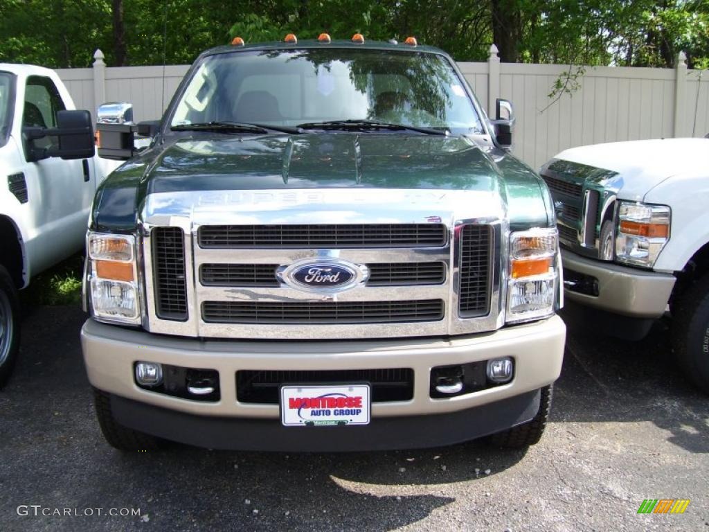 2010 F350 Super Duty King Ranch Crew Cab 4x4 - Forest Green Metallic / Chaparral Leather photo #3