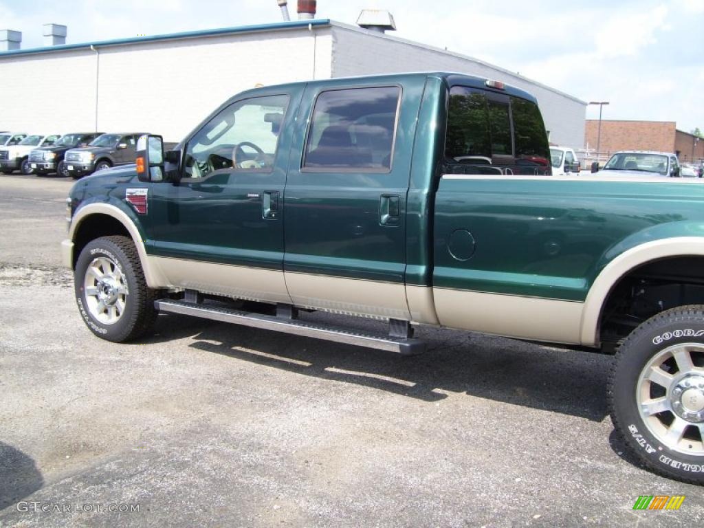 2010 F350 Super Duty King Ranch Crew Cab 4x4 - Forest Green Metallic / Chaparral Leather photo #4