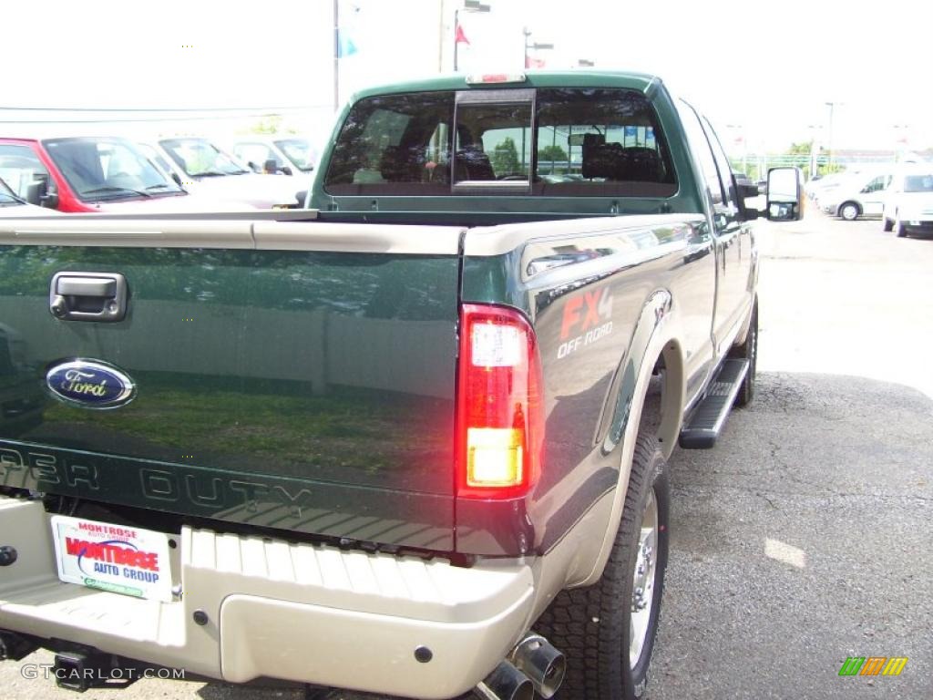 2010 F350 Super Duty King Ranch Crew Cab 4x4 - Forest Green Metallic / Chaparral Leather photo #6