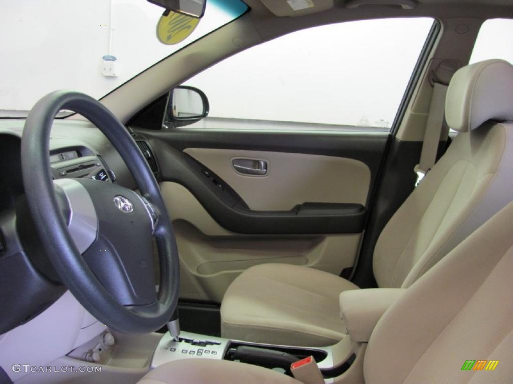 2009 Elantra GLS Sedan - Black Pearl / Beige photo #7