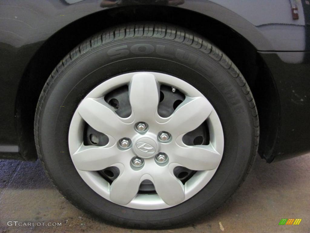 2009 Elantra GLS Sedan - Black Pearl / Beige photo #16