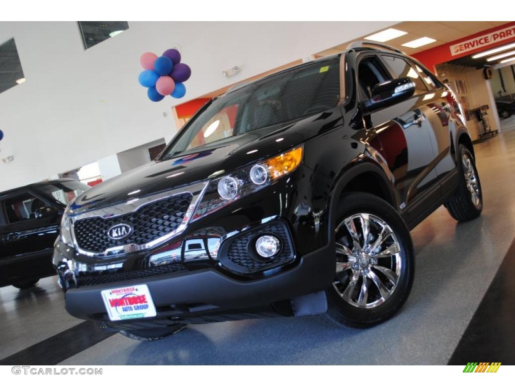 2011 Sorento EX V6 AWD - Ebony Black / Black photo #2