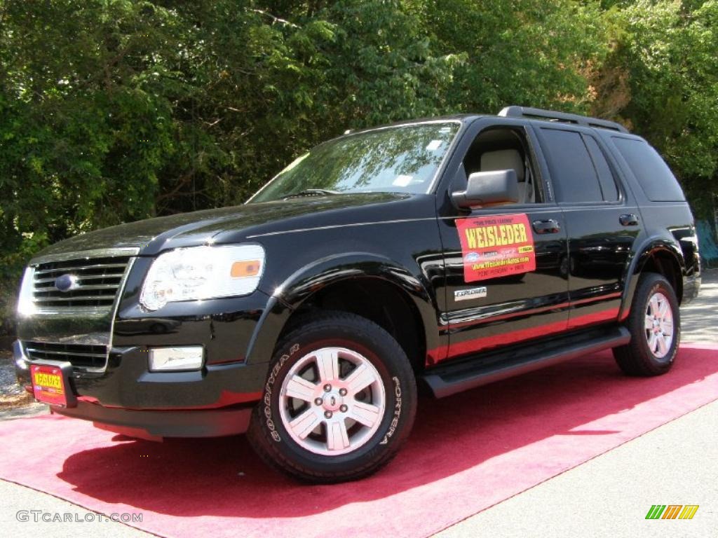 2008 Explorer XLT 4x4 - Black / Black/Stone photo #1