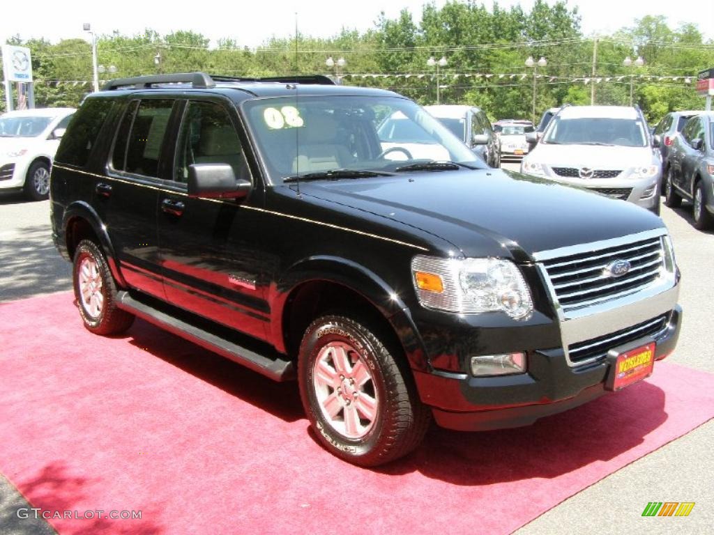 2008 Explorer XLT 4x4 - Black / Black/Stone photo #5