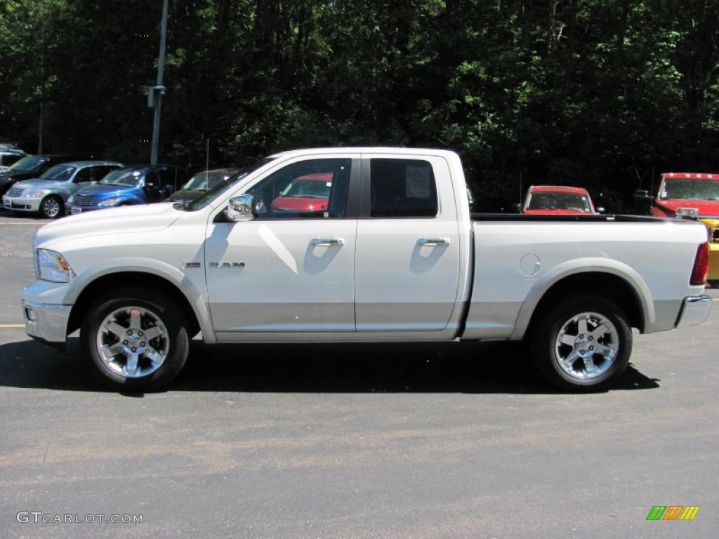 2009 Ram 1500 Laramie Quad Cab 4x4 - Stone White / Dark Slate/Medium Graystone photo #11