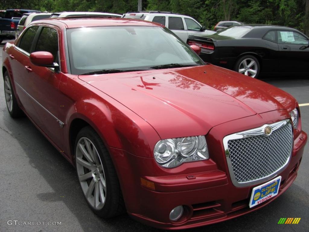 2007 300 C SRT8 - Inferno Red Crystal Pearlcoat / Dark Slate Gray/Light Graystone photo #14