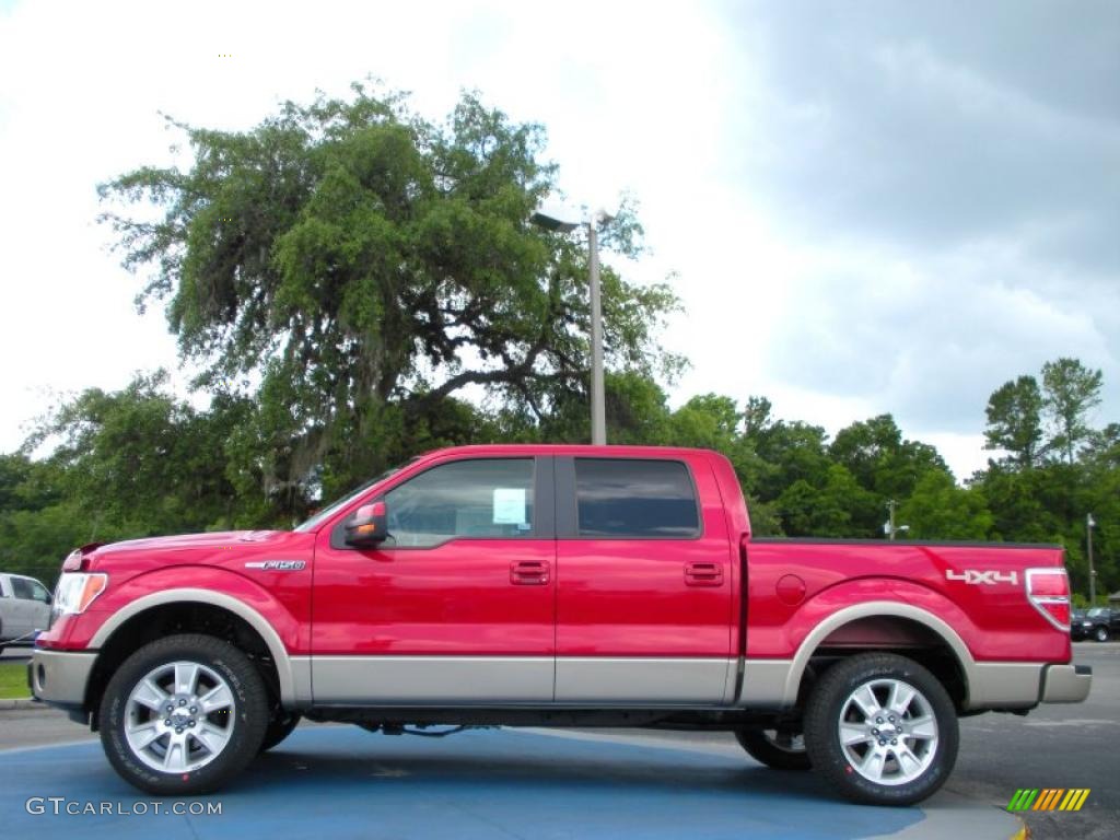 2010 F150 Lariat SuperCrew 4x4 - Red Candy Metallic / Black photo #2