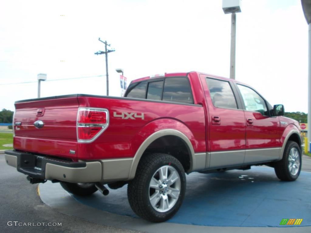 2010 F150 Lariat SuperCrew 4x4 - Red Candy Metallic / Black photo #3