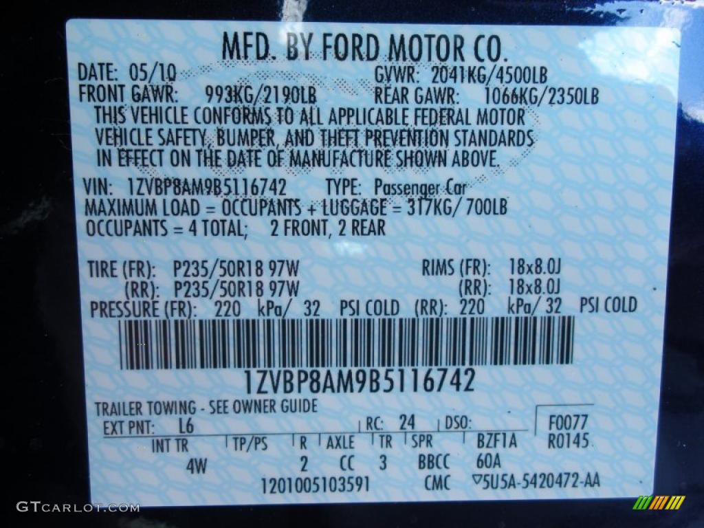2011 Mustang V6 Premium Coupe - Kona Blue Metallic / Charcoal Black photo #12