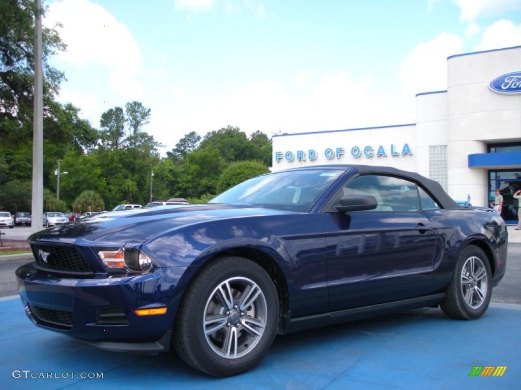 2011 Mustang V6 Premium Convertible - Kona Blue Metallic / Stone photo #1