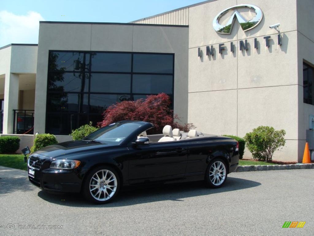 2007 C70 T5 Convertible - Solid Black / Calcite Cream photo #3