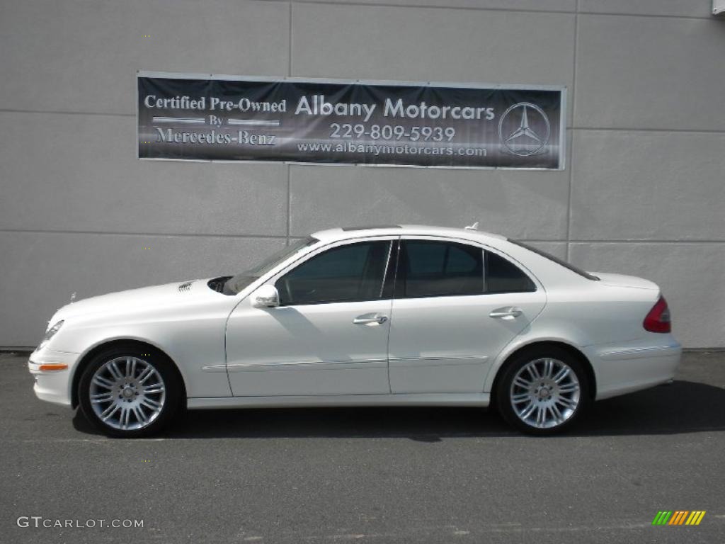2008 E 350 4Matic Sedan - Arctic White / Cashmere photo #1