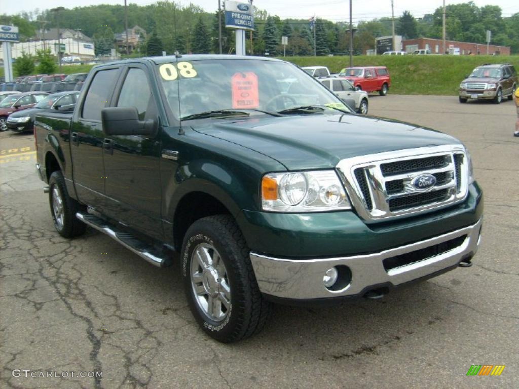 2008 F150 XLT SuperCrew 4x4 - Forest Green Metallic / Tan photo #6