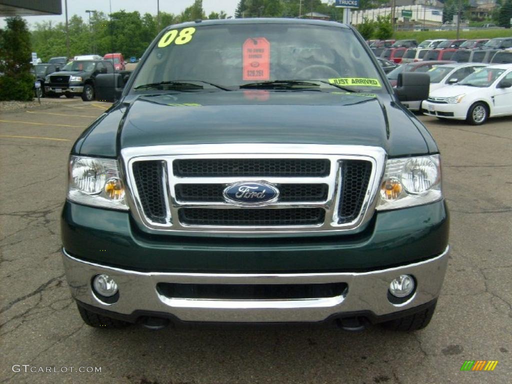 2008 F150 XLT SuperCrew 4x4 - Forest Green Metallic / Tan photo #7