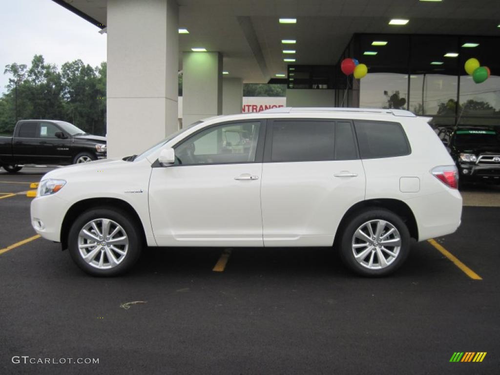 2010 Highlander Hybrid Limited 4WD - Blizzard White Pearl / Sand Beige photo #4