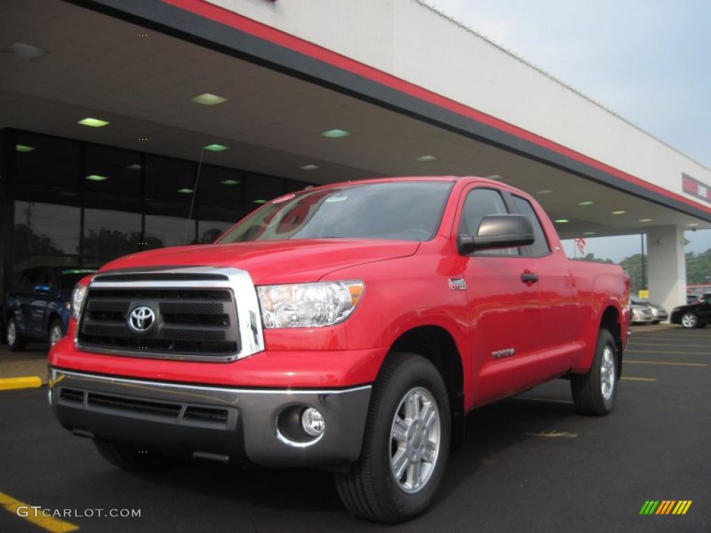 2010 Tundra SR5 Double Cab - Radiant Red / Sand Beige photo #1
