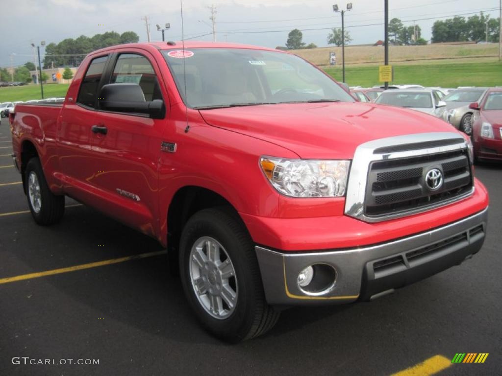 2010 Tundra SR5 Double Cab - Radiant Red / Sand Beige photo #2