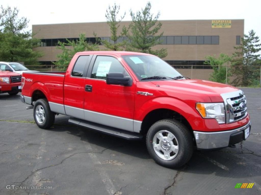 2010 F150 XLT SuperCab 4x4 - Vermillion Red / Medium Stone photo #1