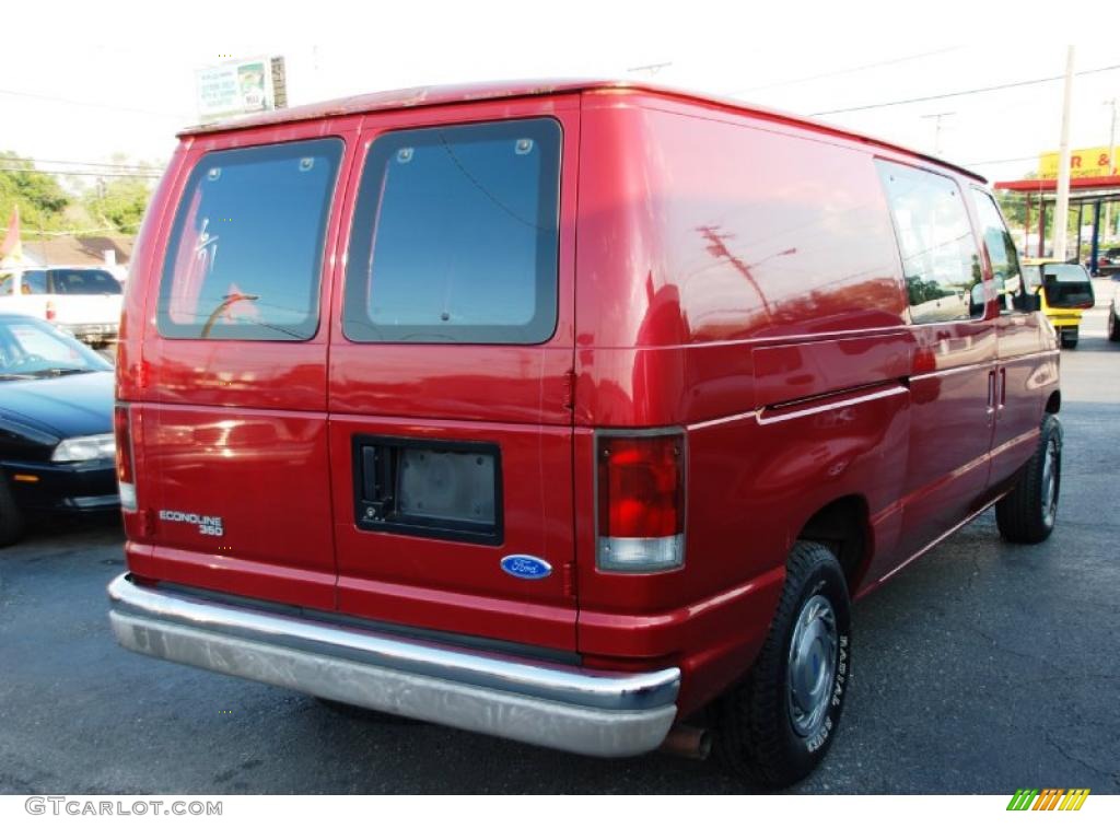 1995 E Series Van E150 XL Cargo Van - Electric Current Red Metallic / Grey photo #12