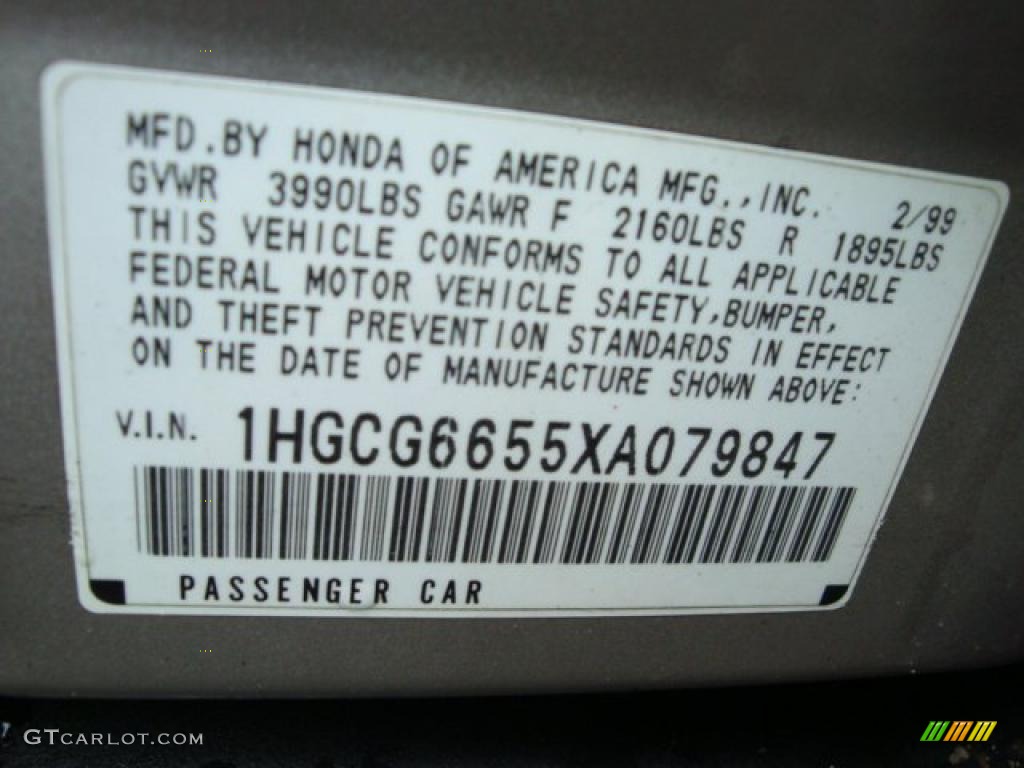 1999 Accord LX Sedan - Heather Mist Metallic / Ivory photo #14