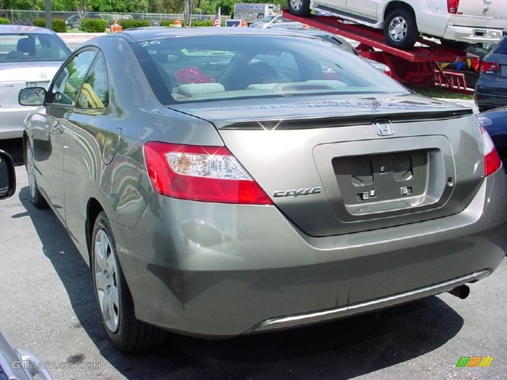 2007 Civic LX Coupe - Galaxy Gray Metallic / Gray photo #3