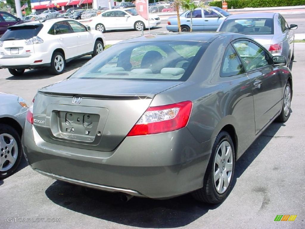 2007 Civic LX Coupe - Galaxy Gray Metallic / Gray photo #5