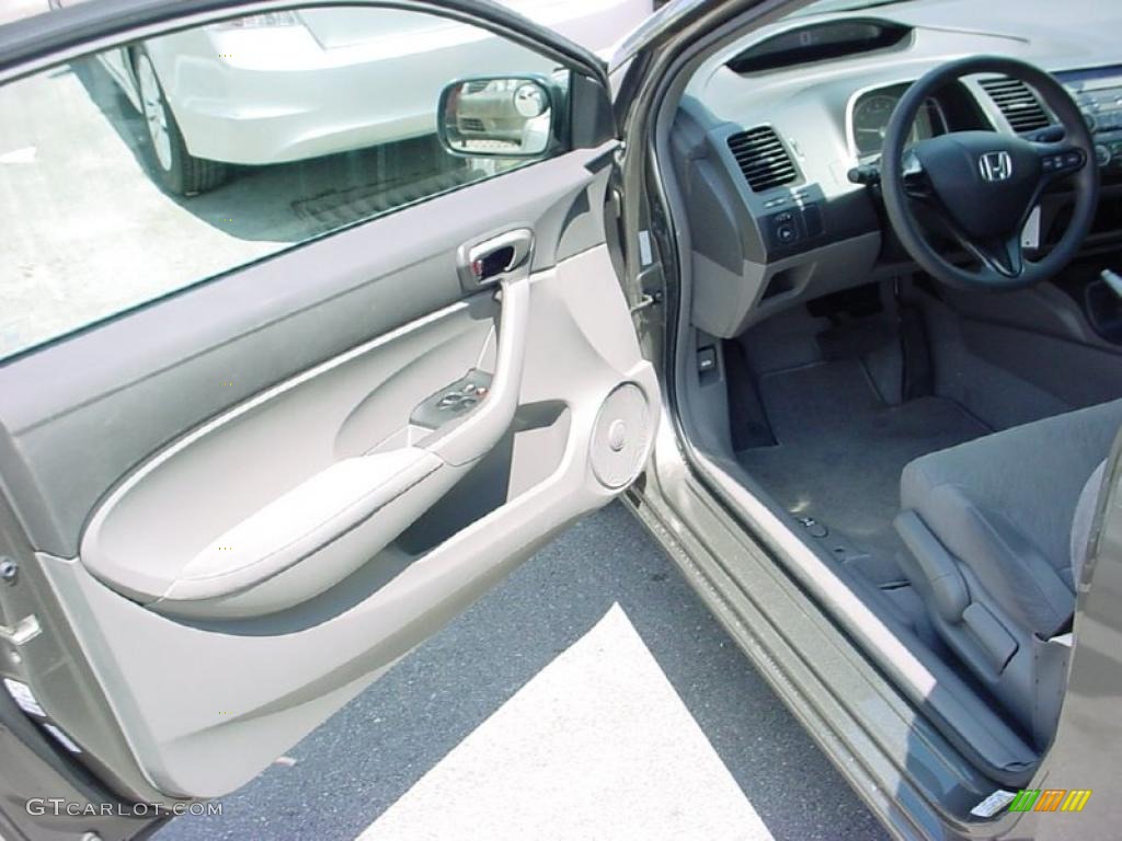 2007 Civic LX Coupe - Galaxy Gray Metallic / Gray photo #9