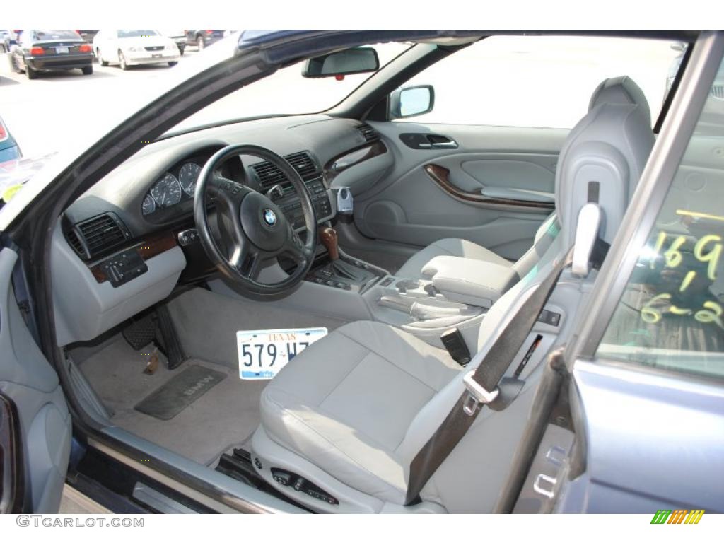 2002 3 Series 330i Convertible - Steel Blue Metallic / Grey photo #2