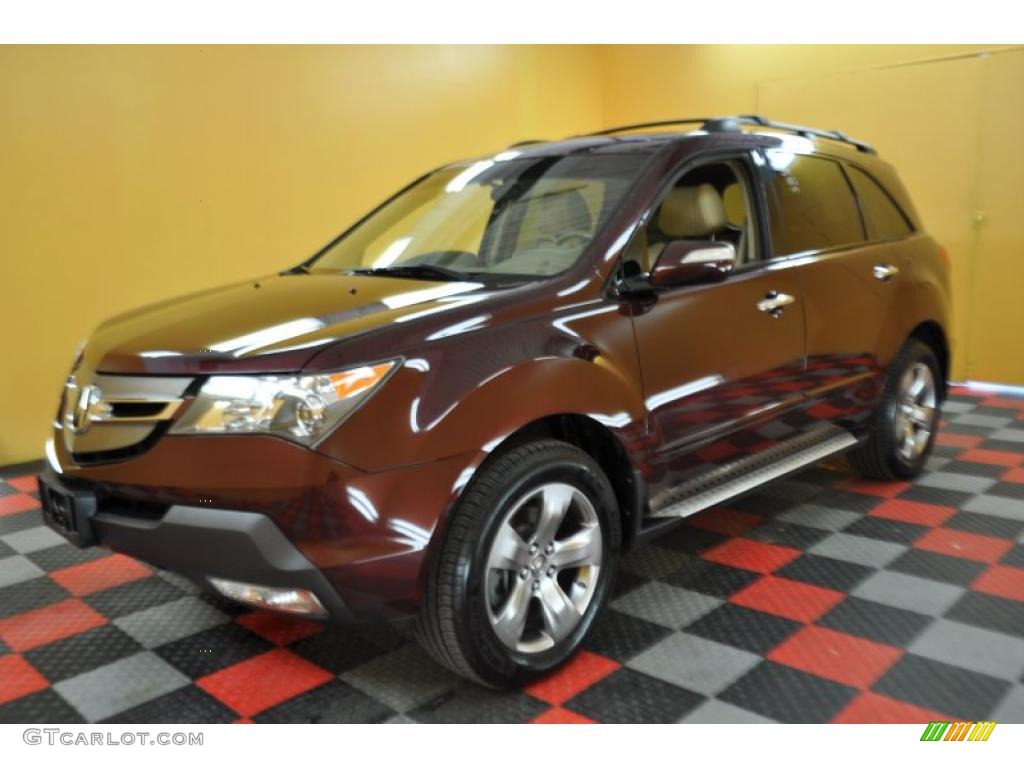 2007 MDX Sport - Dark Cherry Red Pearl / Taupe photo #3