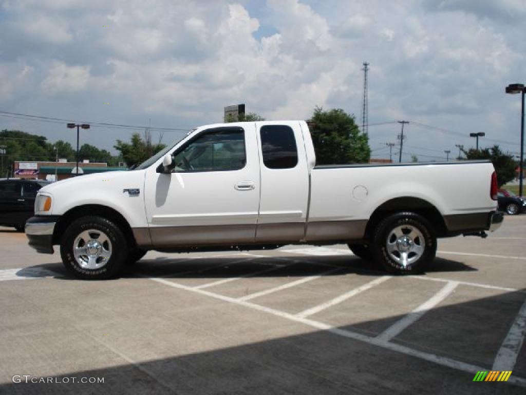 2002 F150 XLT SuperCab - Oxford White / Medium Parchment photo #6