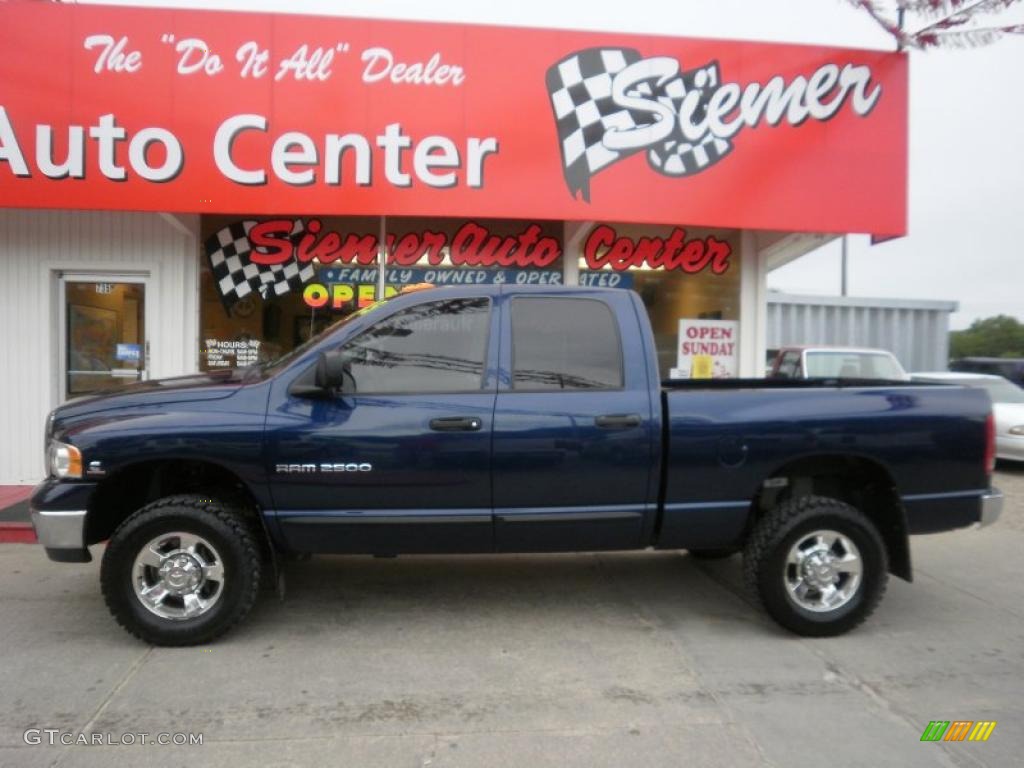 2005 Ram 2500 SLT Quad Cab 4x4 - Patriot Blue Pearl / Taupe photo #1