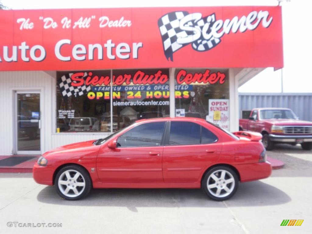 2006 Sentra SE-R Spec V - Code Red / Charcoal photo #1