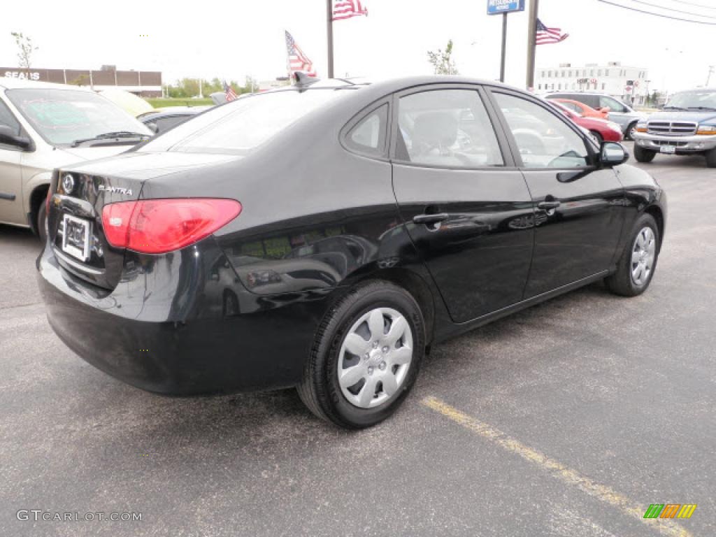 2009 Elantra GLS Sedan - Black Pearl / Gray photo #3