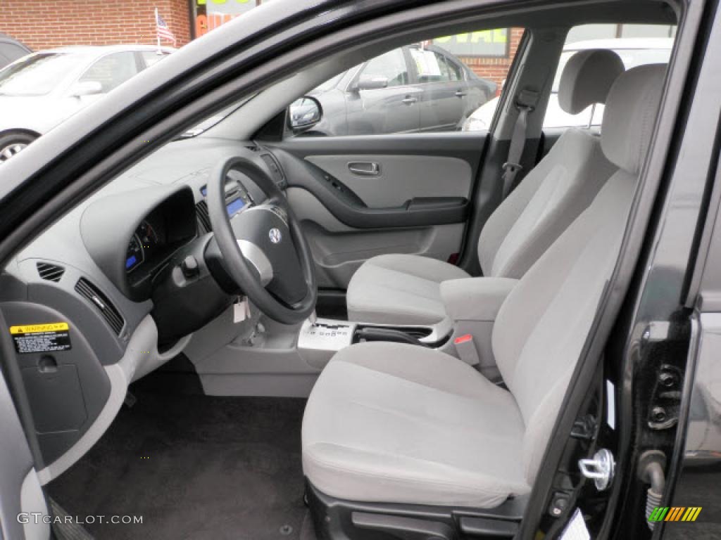 2009 Elantra GLS Sedan - Black Pearl / Gray photo #4