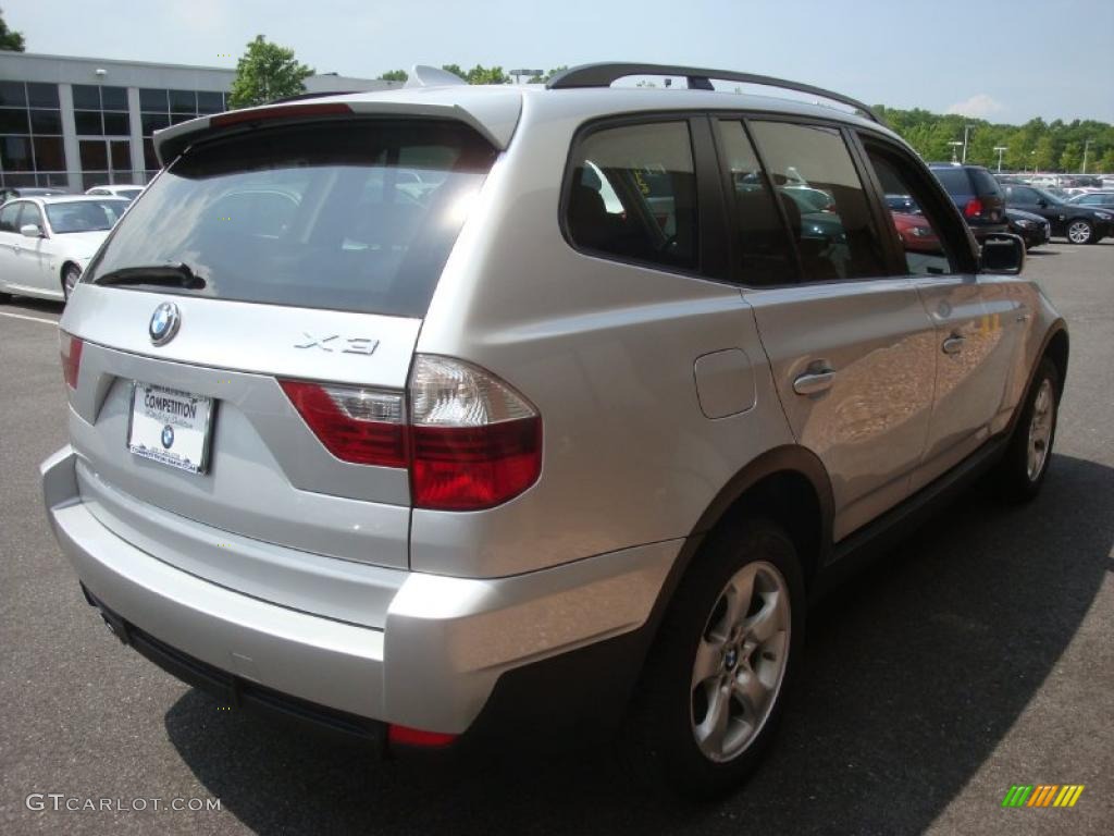 2007 X3 3.0si - Titanium Silver Metallic / Black photo #6
