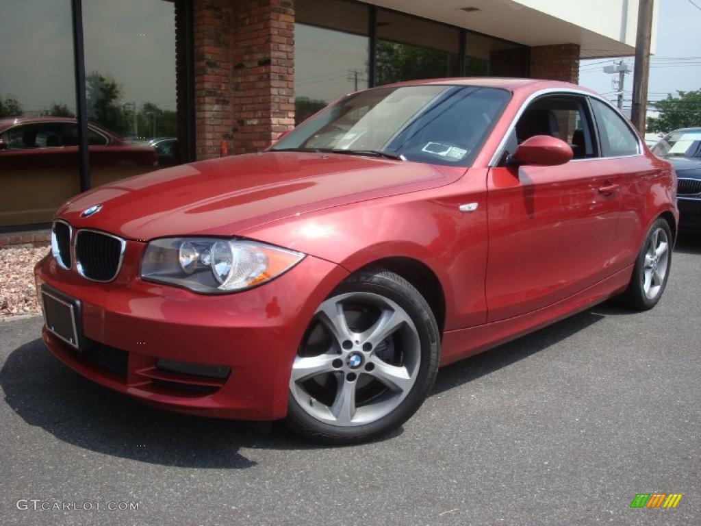 2008 1 Series 128i Coupe - Sedona Red Metallic / Black photo #1