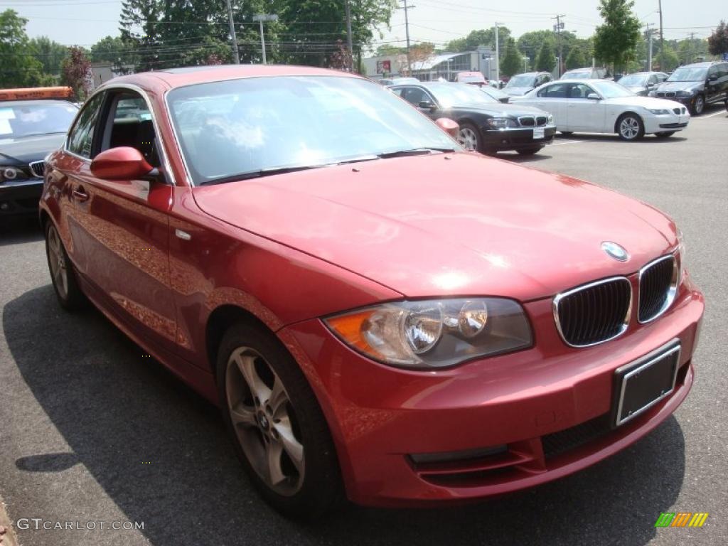 2008 1 Series 128i Coupe - Sedona Red Metallic / Black photo #7
