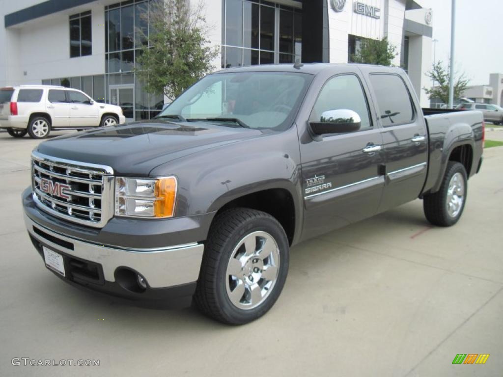 2010 Sierra 1500 SLE Crew Cab - Storm Gray Metallic / Dark Titanium/Light Titanium photo #1