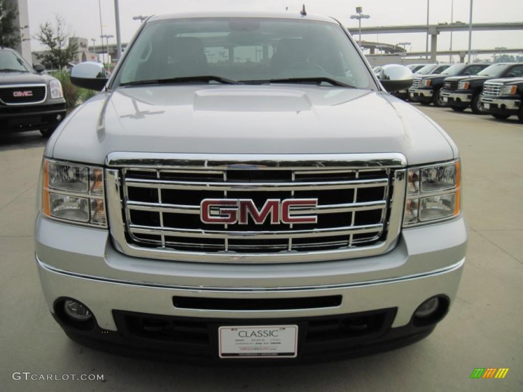 2010 Sierra 1500 SLE Extended Cab 4x4 - Pure Silver Metallic / Ebony photo #5