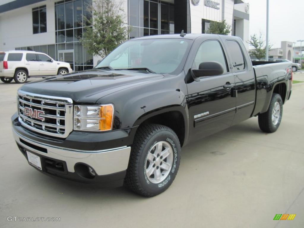 2010 Sierra 1500 SLE Extended Cab 4x4 - Onyx Black / Ebony photo #1