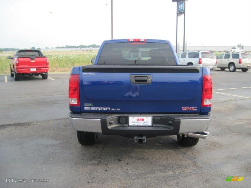 2010 Sierra 1500 SLE Extended Cab 4x4 - Laser Blue Metallic / Ebony photo #5