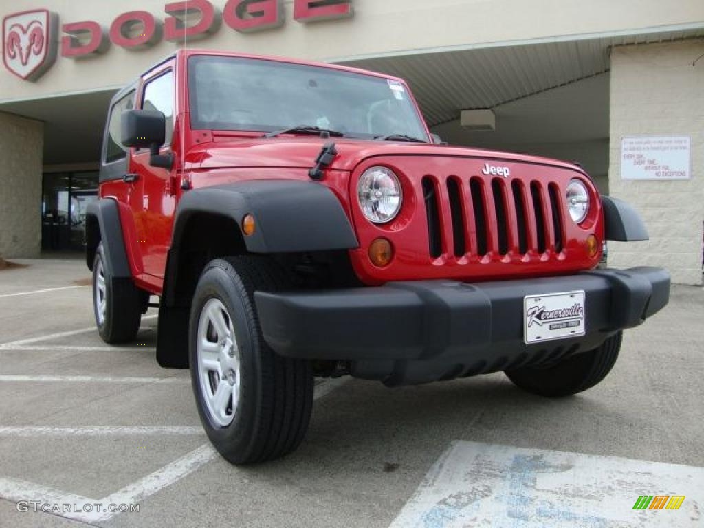 2009 Wrangler X 4x4 - Flame Red / Dark Slate Gray/Medium Slate Gray photo #1